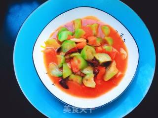 蕃茄炒丝瓜的做法步骤：11
