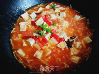 蕃茄金针菇炖豆腐的做法步骤：12