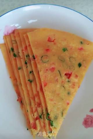 玉米面番茄鸡蛋饼的做法步骤：7
