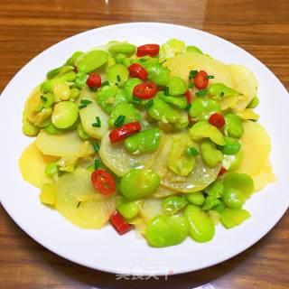 蚕豆炒土豆片的做法步骤：12