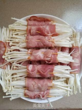 清蒸金针菇培根卷的做法步骤：6