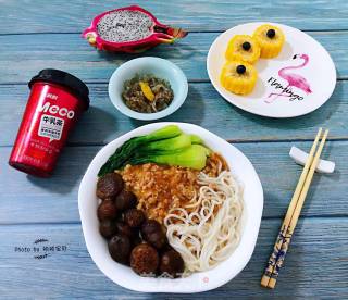 肉酱时蔬米线的做法步骤：15