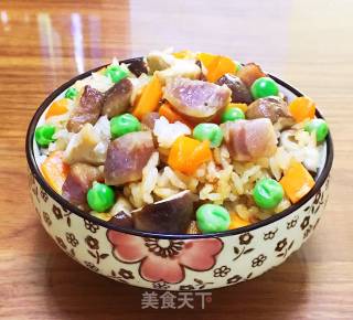 腊肠青豆焖饭的做法步骤：10