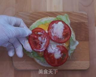 起司汉堡（芝士汉堡）-爆浆多汁的做法步骤：8