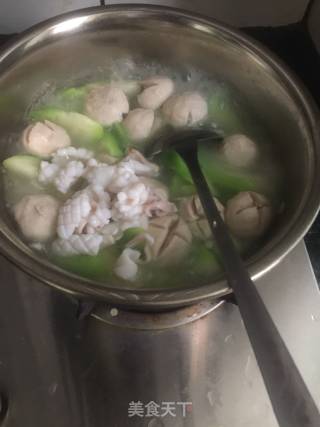 丝瓜肉丸汤的做法步骤：4