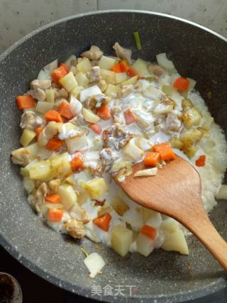 椰浆咖喱炖鸡肉的做法步骤：9