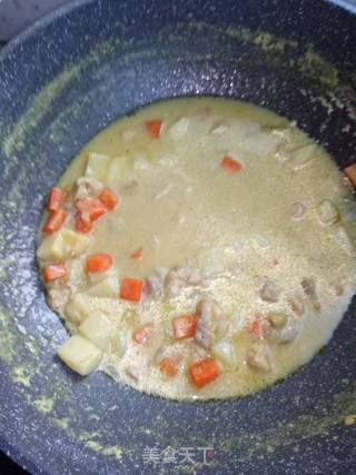 椰浆咖喱炖鸡肉的做法步骤：12