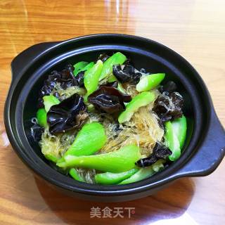 丝瓜木耳炒粉丝的做法步骤：11