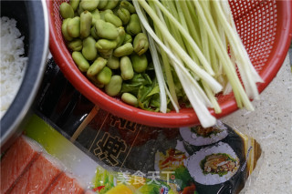 蚕豆蟹棒寿司的做法步骤：1
