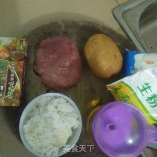 滑肉土豆咖喱饭的做法步骤：1