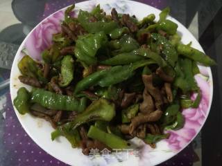 青椒炒鸭肠的做法步骤：11