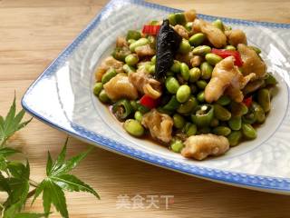 毛豆炒鸡爪筋的做法步骤：6