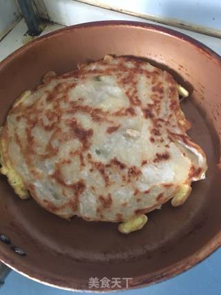 火腿青菜手抓饼的做法步骤：4