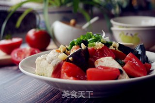 番茄松花豆腐的做法步骤：8