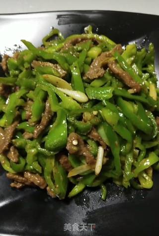 青椒牛肉丝的做法步骤：10