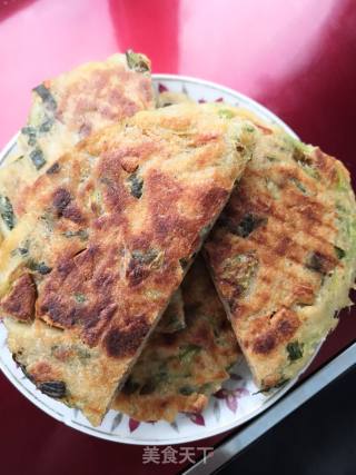 剩馒头变身少油葱香拔丝饼的做法步骤：9