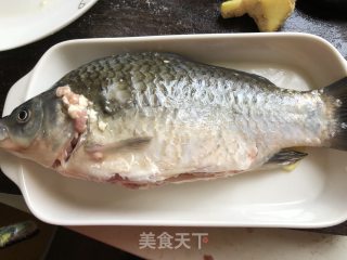 肉嵌鲫鱼#蒸菜#的做法步骤：10