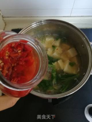 清淡的小白菜炖豆腐的做法步骤：6