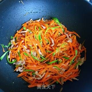 胡萝卜炒肉丝的做法步骤：12