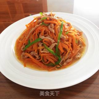 胡萝卜炒肉丝的做法步骤：13