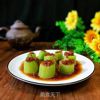 蒜末蒸丝瓜的做法步骤：9