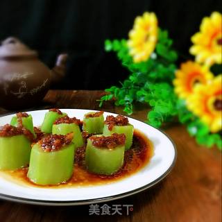 蒜末蒸丝瓜的做法步骤：11