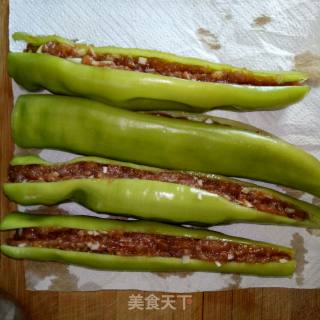 虎皮尖椒酿肉的做法步骤：6
