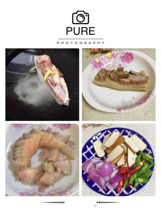 香干回锅肉的做法步骤：1