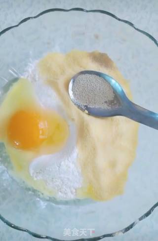 发面玉米饼的做法步骤：2
