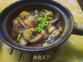 腊肠茄子煲的做法步骤：5