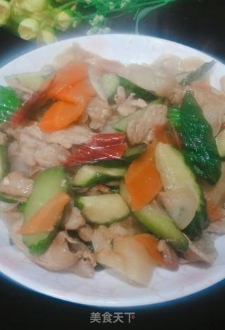 肉片三色菜的做法步骤：7