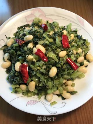 黄豆炒雪里蕻的做法步骤：6
