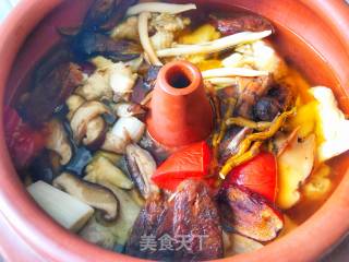铁皮石槲松茸汽锅鸡的做法步骤：5