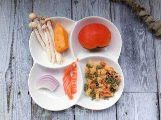【宝宝辅食】三文鱼杂蔬意面的做法步骤：1