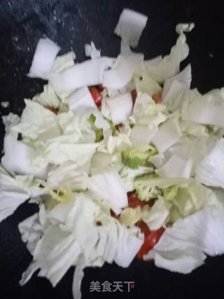 番茄炒白菜的做法步骤：5
