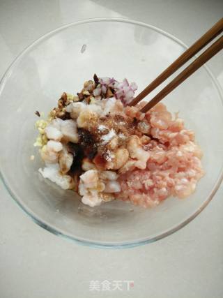 虾仁鸡肉馄饨的做法步骤：4