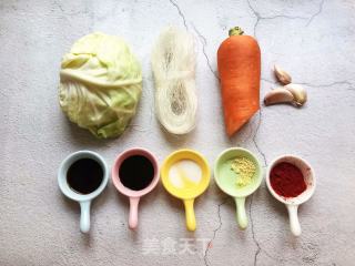 凉拌粉丝包菜的做法步骤：1
