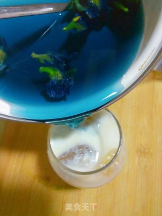 消夏饮品：蝶豆花蜂蜜牛奶的做法步骤：11