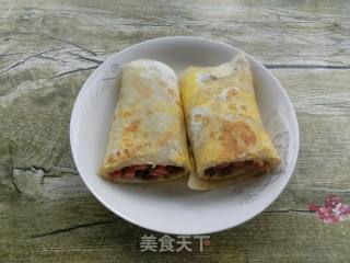 肉酱鸡蛋卷饼的做法步骤：18