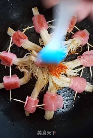 香煎火腿金针菇卷的做法步骤：6