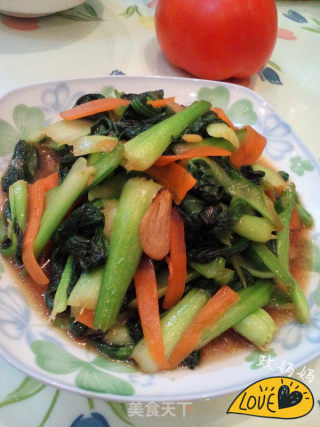 清炒油菜的做法步骤：8