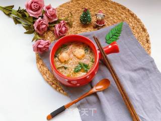 【宝宝辅食】芝士虾丸菠菜面的做法步骤：14