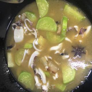 萝卜烧墨鱼的做法步骤：8