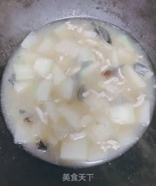 冬瓜皮蛋肉丝汤的做法步骤：7