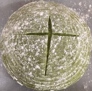 全麦抹茶干果欧包的做法步骤：6