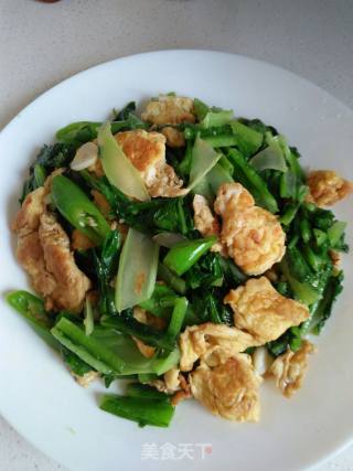 蛋炒油麦菜的做法步骤：7