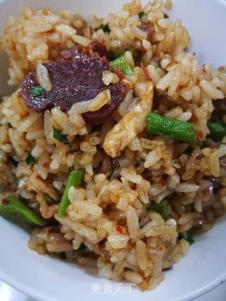 火腿豆角饭的做法步骤：3