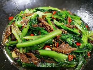豆豉鲮鱼油麦菜的做法步骤：6