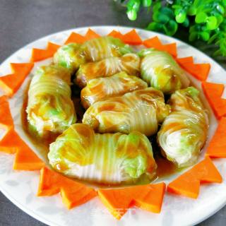 白菜肉卷的做法步骤：16