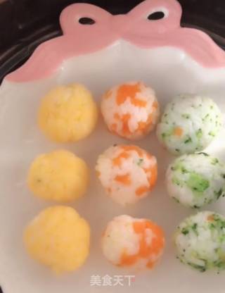 三色芝心饭团的做法步骤：9